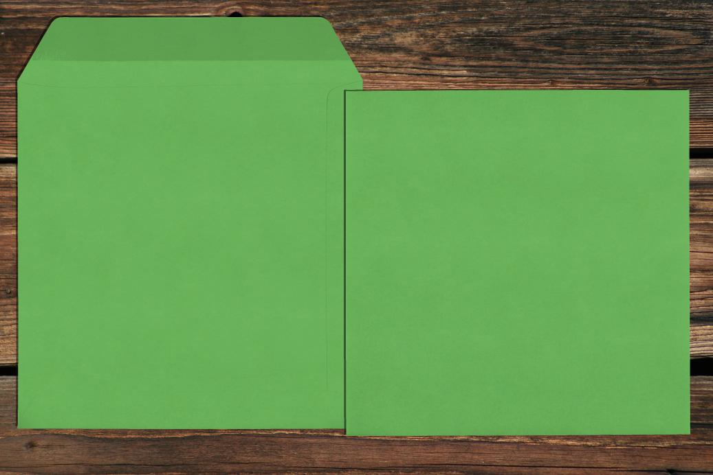 Versandtaschen 220x220 mm Nassklebend Wiesengrün 120 g/qm